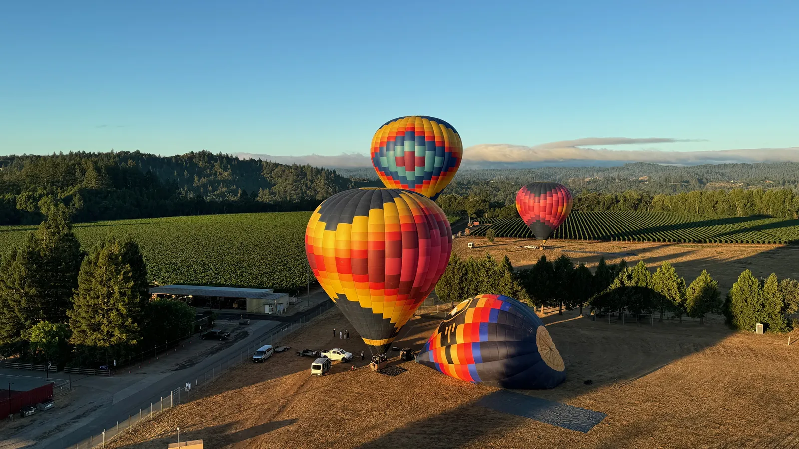 Which balloon ride near Napa is best if I care more about vineyard scenery than launching from Napa itself?
